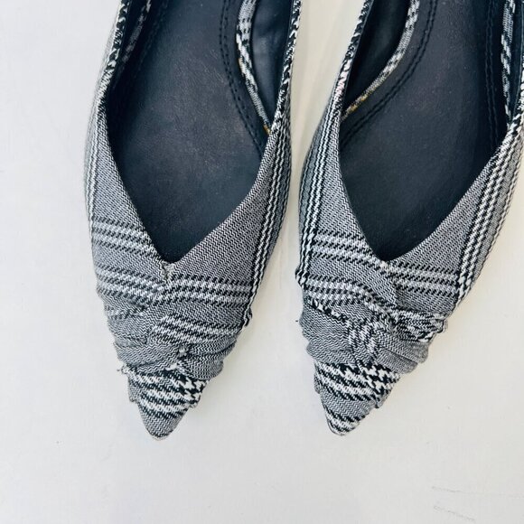 ❤️ Maje plaid fabric poured toes flats , black, Size 36 - Picture 4 of 11